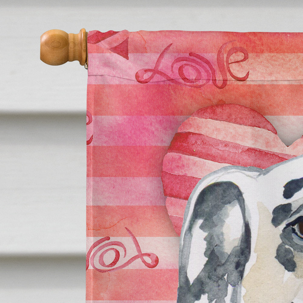 Dalmatian Love House Flag 28x40 Porch Sleeve Pole Decorative Outside Yard Banner Artwork Wall Hanging, Polyester