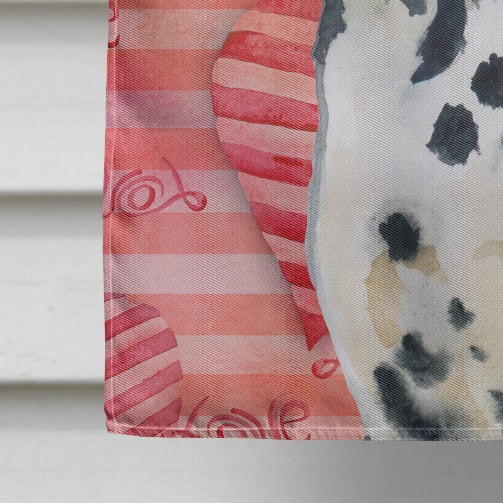 Dalmatian Love House Flag 28x40 Porch Sleeve Pole Decorative Outside Yard Banner Artwork Wall Hanging, Polyester