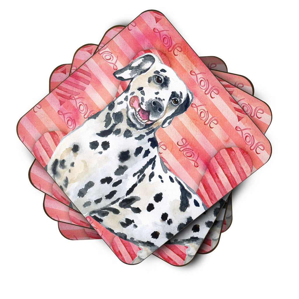 Dalmatian Love Foam Coasters Set of 4 Cup Coasters for Indoor Outdoor, Tabletop Protection, Anti Slip, Mouse pad Material
