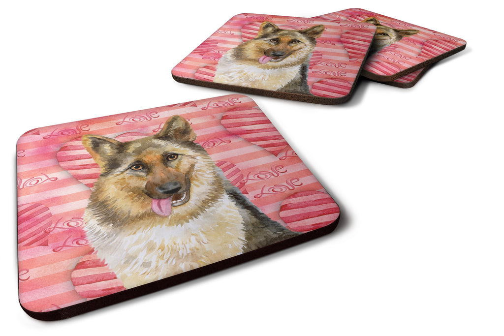 German Shepherd Love Foam Coasters Set of 4 Cup Coasters for Indoor Outdoor, Tabletop Protection, Anti Slip, Mouse pad Material