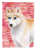 Siberian Husky Love House Flag 28x40 Porch Sleeve Pole Decorative Outside Yard Banner Artwork Wall Hanging, Polyester
