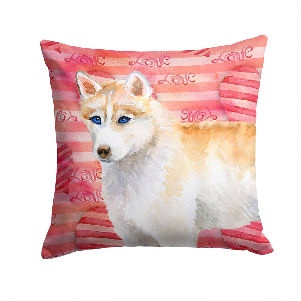Siberian Husky Love Decorative Throw Pillow 14x14 Indoor Outdoor Accent Cushion, Fabric Cover with Insert for Sofa, Bed, Porch & Living Room