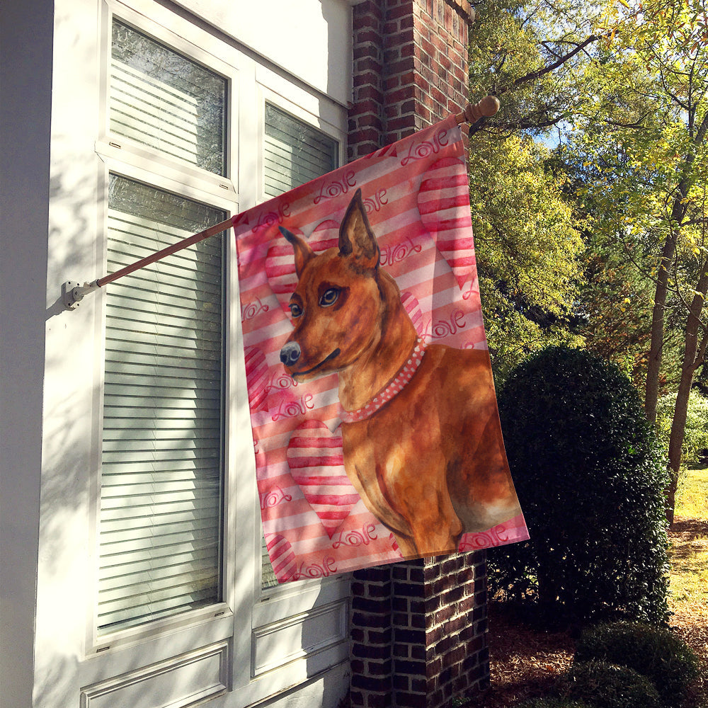 Miniature Pinscher Love House Flag 28x40 Porch Sleeve Pole Decorative Outside Yard Banner Artwork Wall Hanging, Polyester