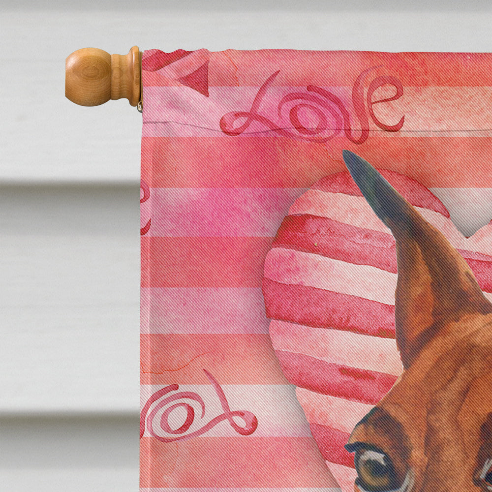 Miniature Pinscher Love House Flag 28x40 Porch Sleeve Pole Decorative Outside Yard Banner Artwork Wall Hanging, Polyester