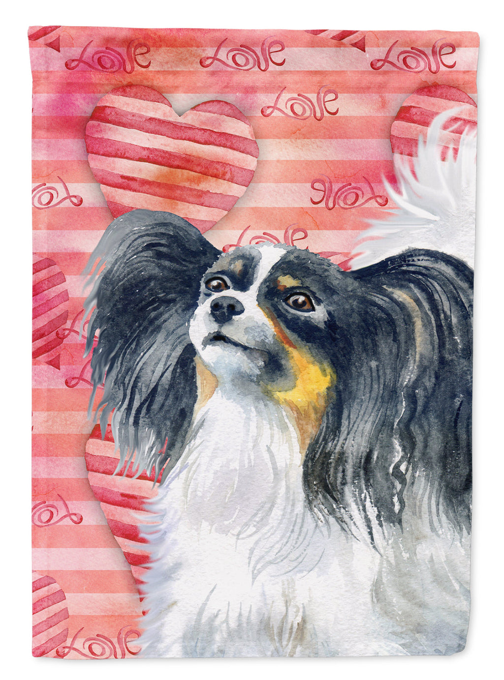 Papillon Love House Flag 28x40 Porch Sleeve Pole Decorative Outside Yard Banner Artwork Wall Hanging, Polyester