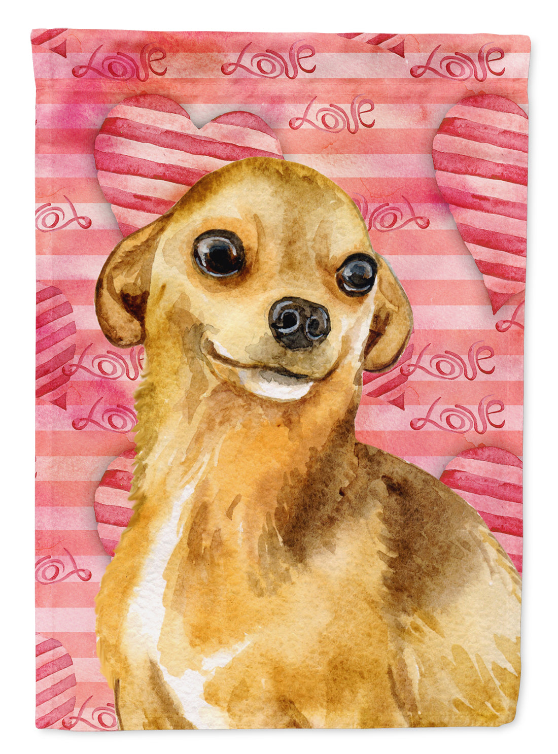 Chihuahua Love House Flag 28x40 Porch Sleeve Pole Decorative Outside Yard Banner Artwork Wall Hanging, Polyester