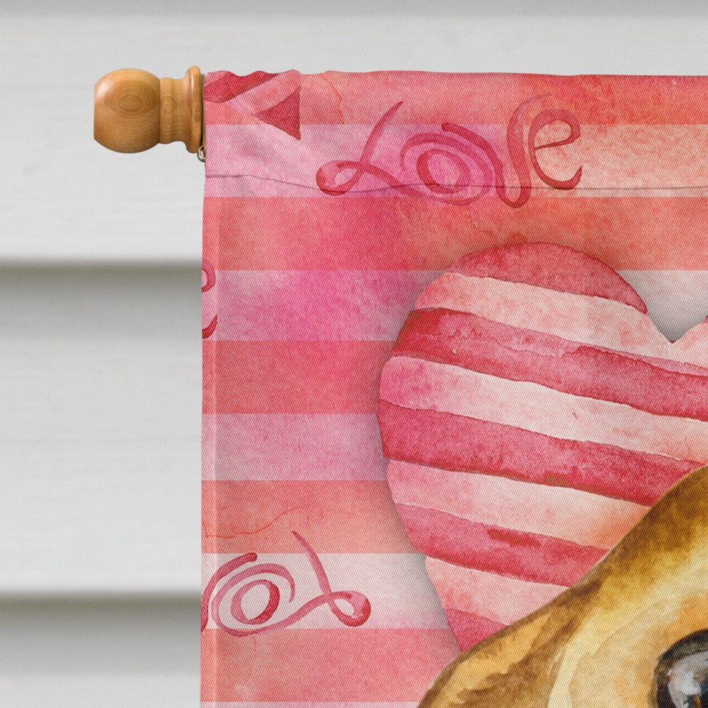Chihuahua Love House Flag 28x40 Porch Sleeve Pole Decorative Outside Yard Banner Artwork Wall Hanging, Polyester