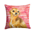 Chihuahua Love Decorative Throw Pillow 14x14 Indoor Outdoor Accent Cushion, Fabric Cover with Insert for Sofa, Bed, Porch & Living Room
