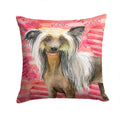 Chinese Crested Love Decorative Throw Pillow 14x14 Indoor Outdoor Accent Cushion, Fabric Cover with Insert for Sofa, Bed, Porch & Living Room
