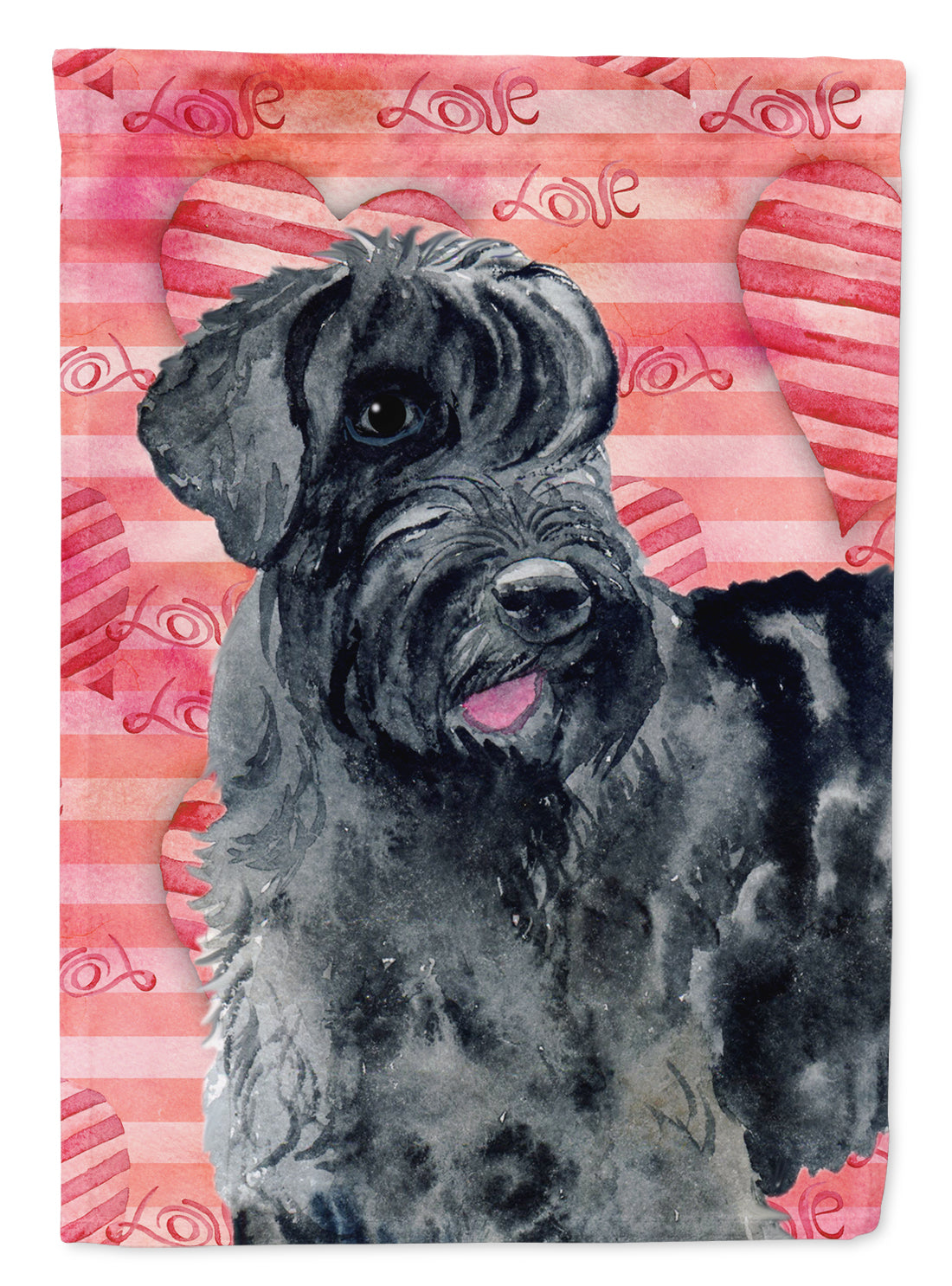 Giant Schnauzer Love House Flag 28x40 Porch Sleeve Pole Decorative Outside Yard Banner Artwork Wall Hanging, Polyester