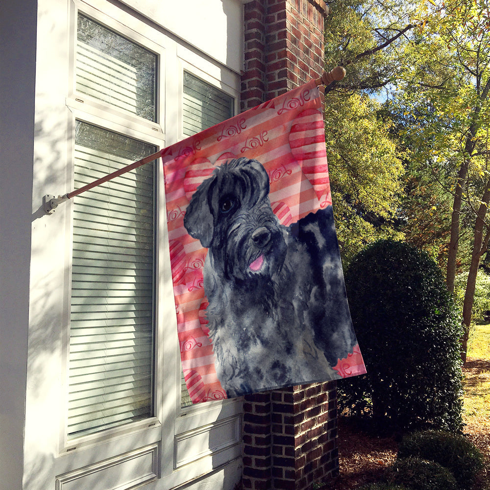 Giant Schnauzer Love House Flag 28x40 Porch Sleeve Pole Decorative Outside Yard Banner Artwork Wall Hanging, Polyester