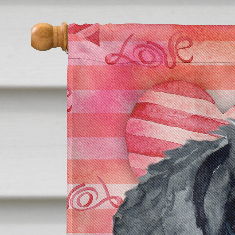Giant Schnauzer Love House Flag 28x40 Porch Sleeve Pole Decorative Outside Yard Banner Artwork Wall Hanging, Polyester