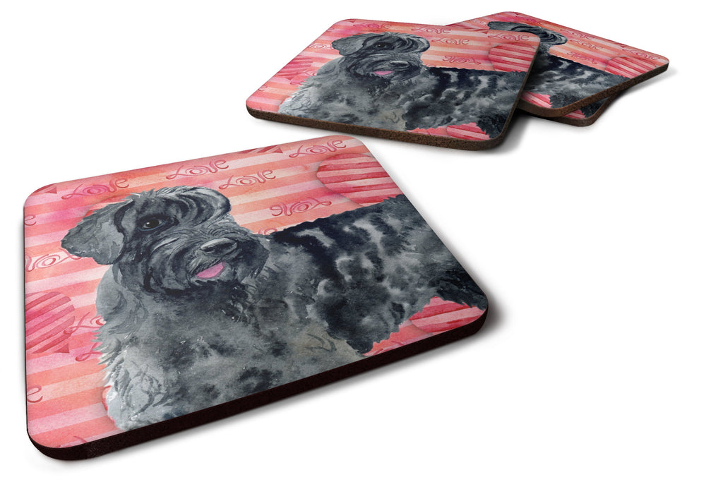 Giant Schnauzer Love Foam Coasters Set of 4 Cup Coasters for Indoor Outdoor, Tabletop Protection, Anti Slip, Mouse pad Material