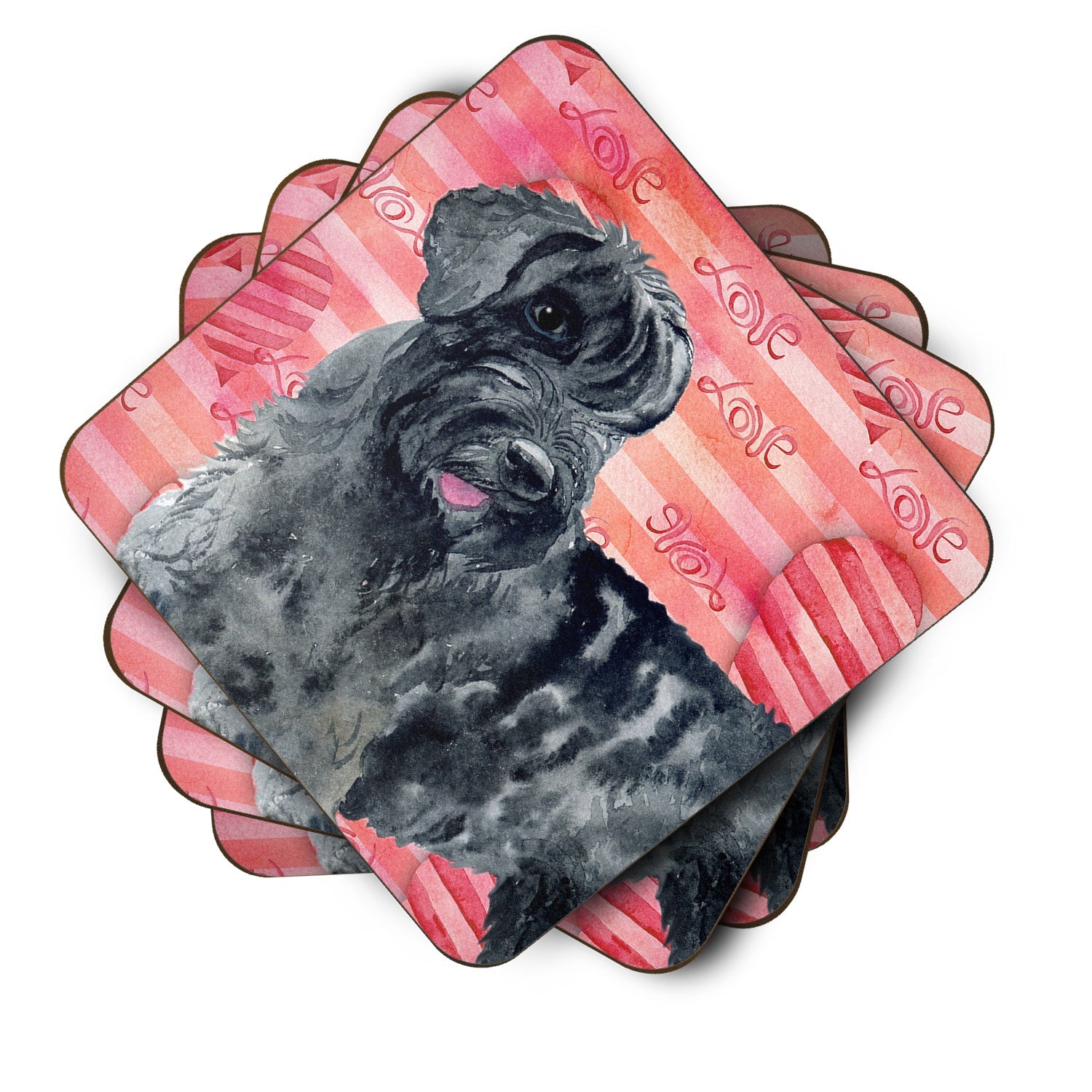 Giant Schnauzer Love Foam Coasters Set of 4 Cup Coasters for Indoor Outdoor, Tabletop Protection, Anti Slip, Mouse pad Material