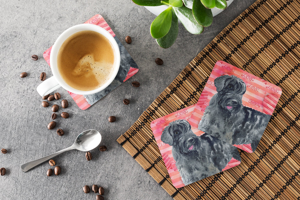 Giant Schnauzer Love Foam Coasters Set of 4 Cup Coasters for Indoor Outdoor, Tabletop Protection, Anti Slip, Mouse pad Material