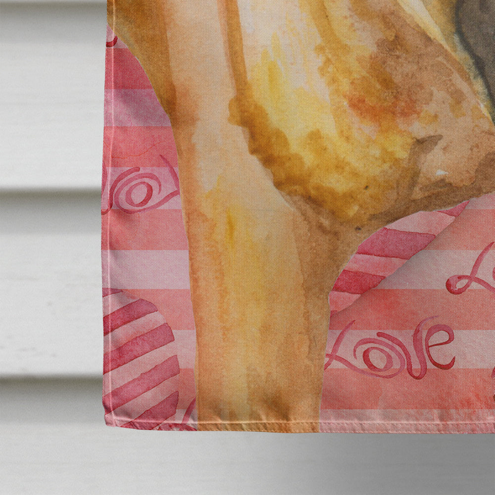 Shar Pei Love House Flag 28x40 Porch Sleeve Pole Decorative Outside Yard Banner Artwork Wall Hanging, Polyester