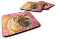 Shar Pei Love Foam Coasters Set of 4 Cup Coasters for Indoor Outdoor, Tabletop Protection, Anti Slip, Mouse pad Material