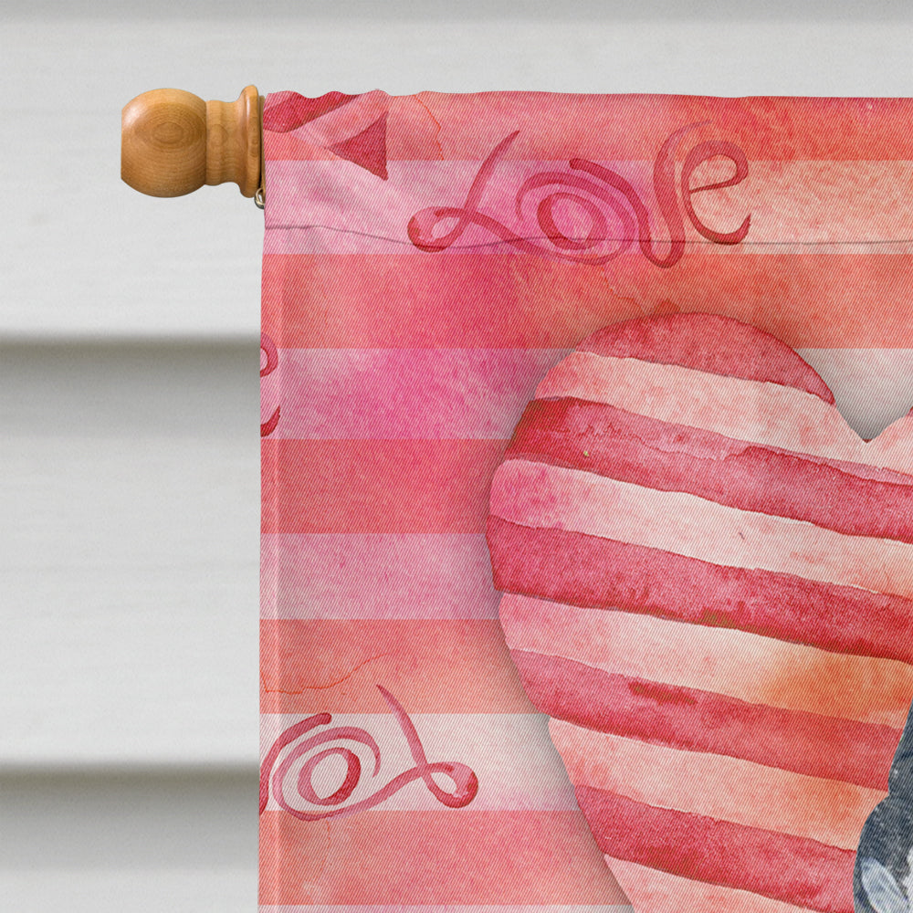 Schnauzer Love House Flag 28x40 Porch Sleeve Pole Decorative Outside Yard Banner Artwork Wall Hanging, Polyester