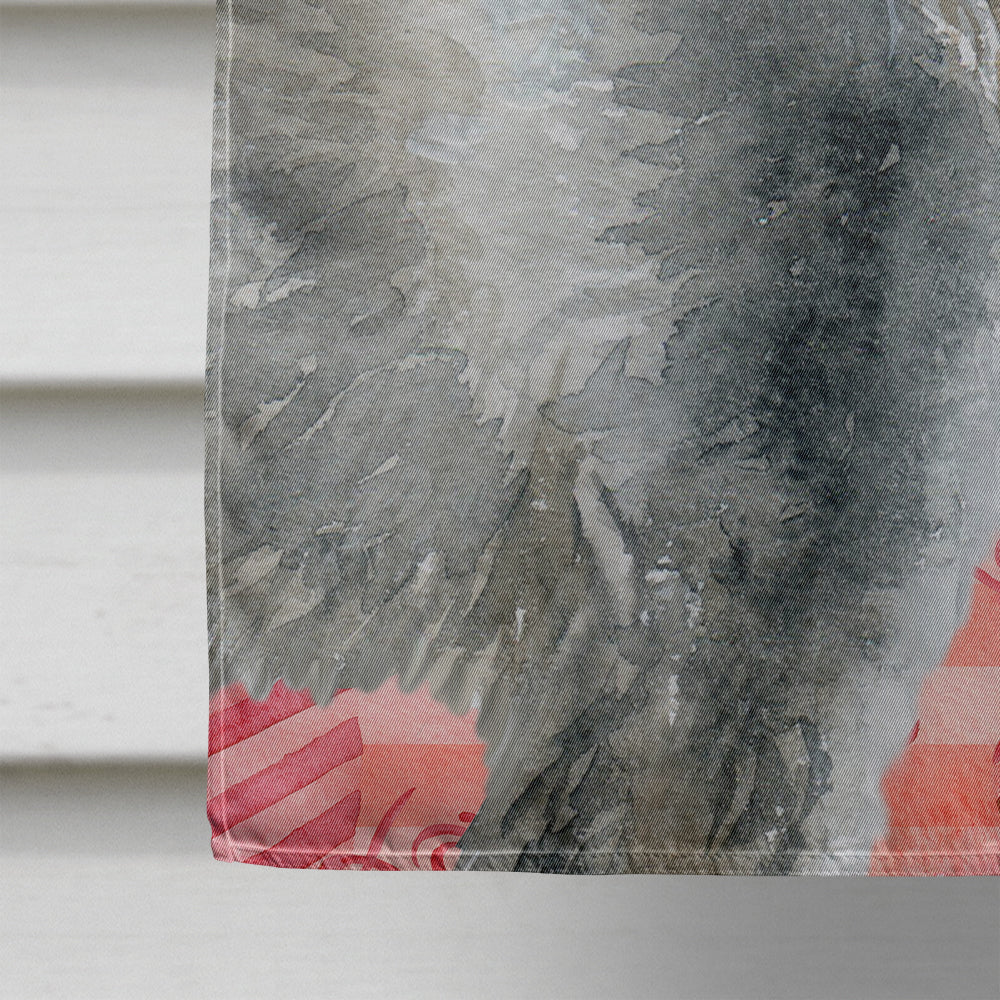 Schnauzer Love House Flag 28x40 Porch Sleeve Pole Decorative Outside Yard Banner Artwork Wall Hanging, Polyester
