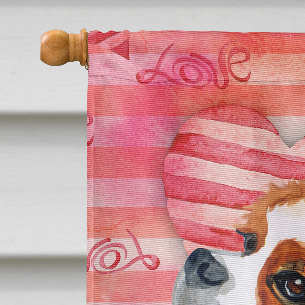 Cavalier Spaniel Love House Flag 28x40 Porch Sleeve Pole Decorative Outside Yard Banner Artwork Wall Hanging, Polyester