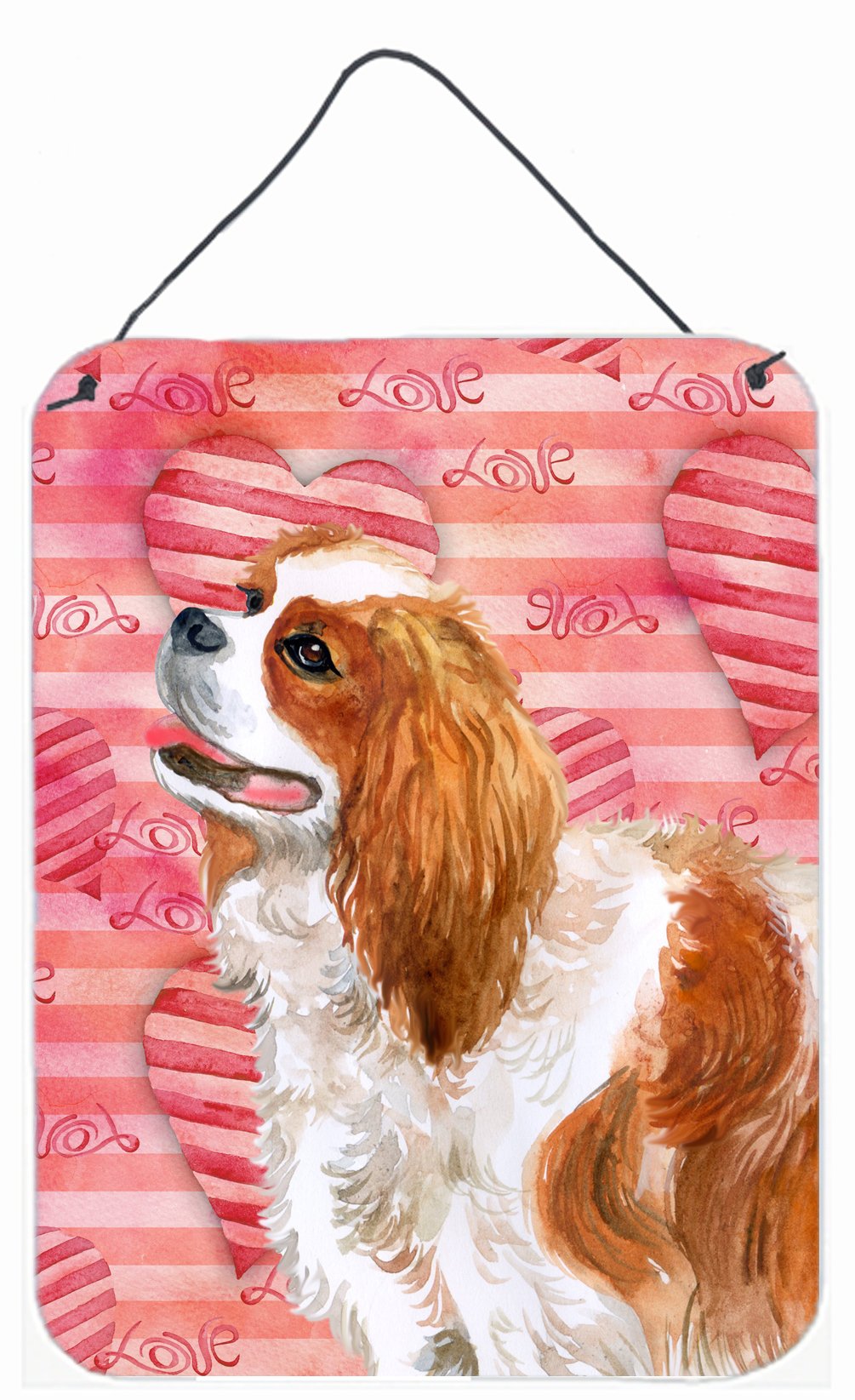 Cavalier Spaniel Love Wall or Door Hanging Prints Aluminum Metal Sign Kitchen Wall Bar Bathroom Plaque Home Decor Front Door Plaque, 12x16, Multicolor