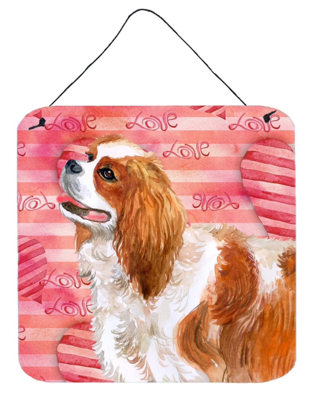 Cavalier Spaniel Love Wall or Door Hanging Prints Aluminum Metal Sign Kitchen Wall Bar Bathroom Plaque Home Decor, 6x6, Multicolor