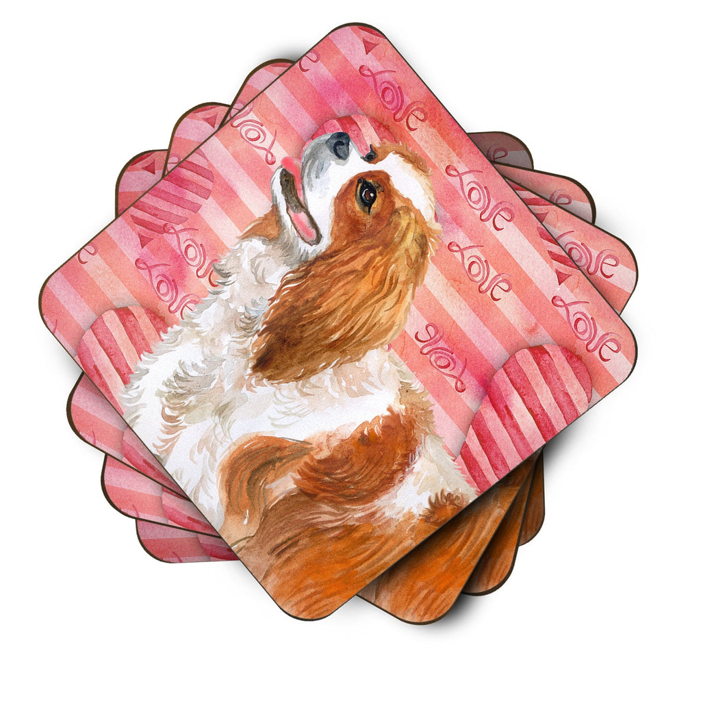 Cavalier Spaniel Love Foam Coasters Set of 4 Cup Coasters for Indoor Outdoor, Tabletop Protection, Anti Slip, Mouse pad Material