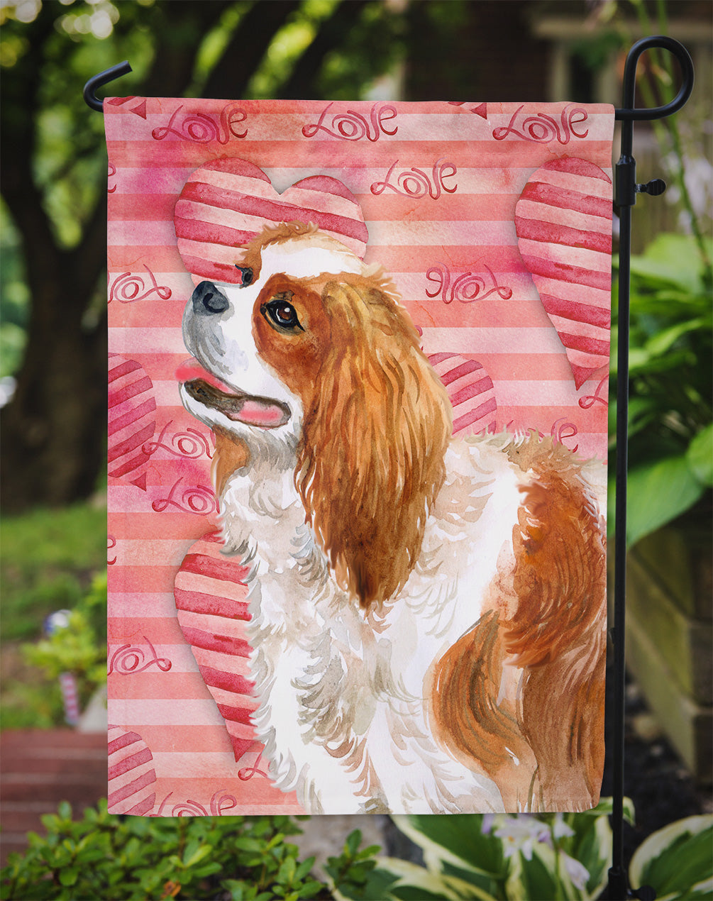 Cavalier Spaniel Love Garden Flag Mailbox Decorative Yard Banner Outside Patio Artwork for Flower Beds, Garden Size, Multicolor