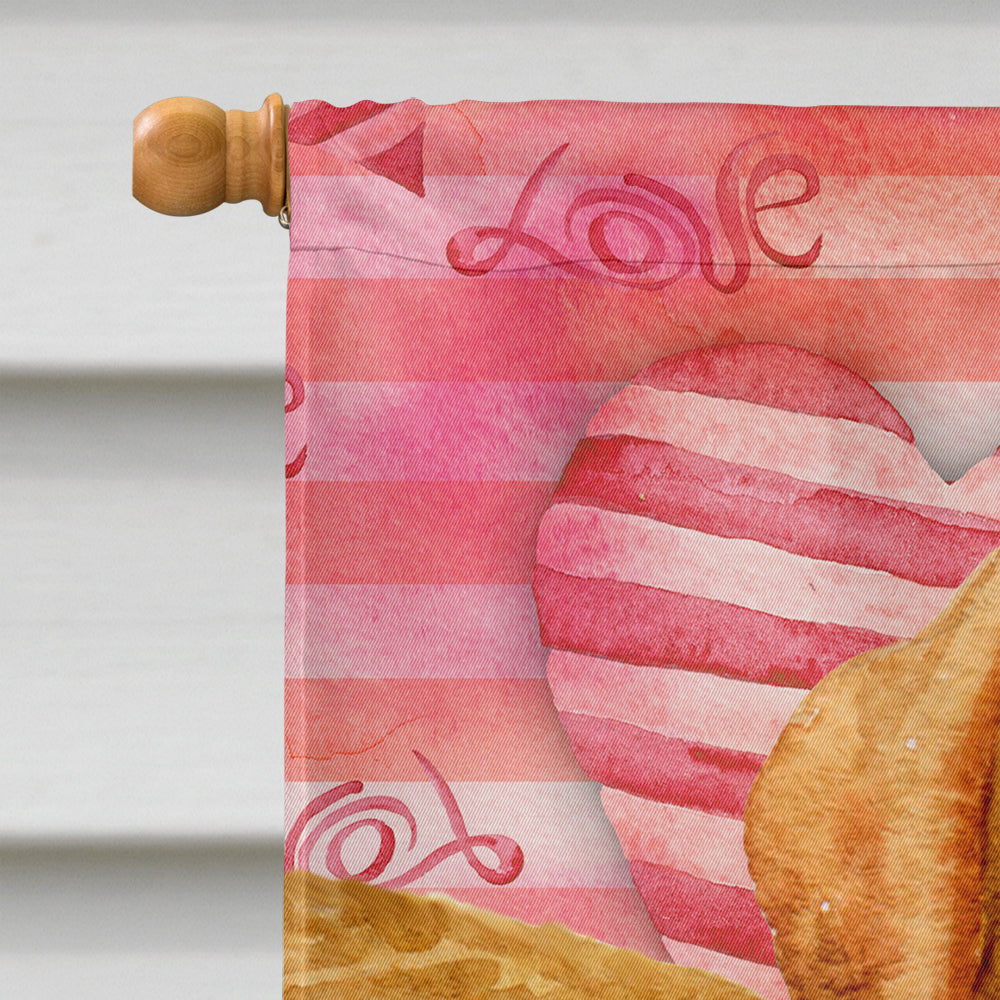 Golden Retriever Love House Flag 28x40 Porch Sleeve Pole Decorative Outside Yard Banner Artwork Wall Hanging, Polyester