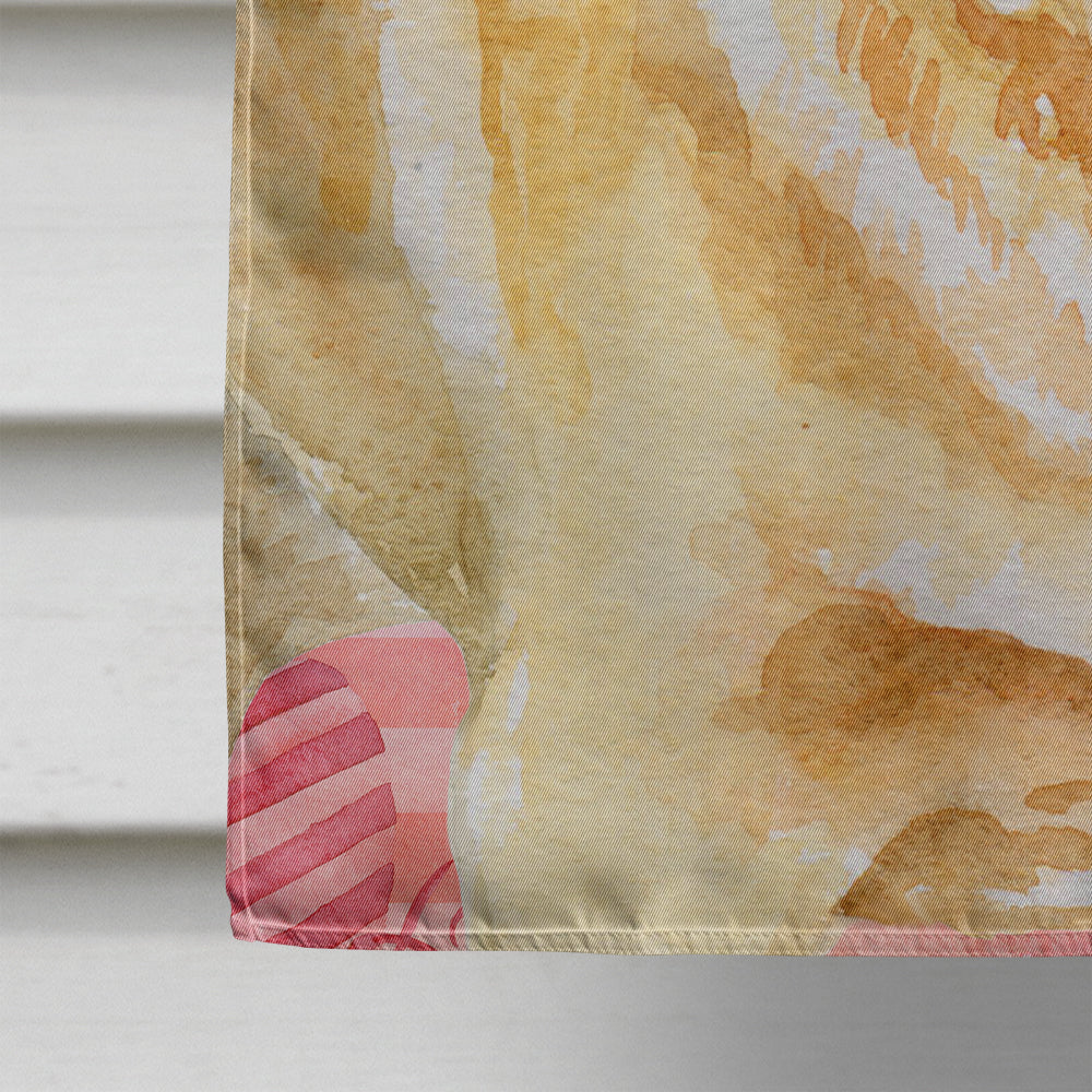 Golden Retriever Love House Flag 28x40 Porch Sleeve Pole Decorative Outside Yard Banner Artwork Wall Hanging, Polyester