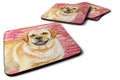 Golden Retriever Love Foam Coasters Set of 4 Cup Coasters for Indoor Outdoor, Tabletop Protection, Anti Slip, Mouse pad Material