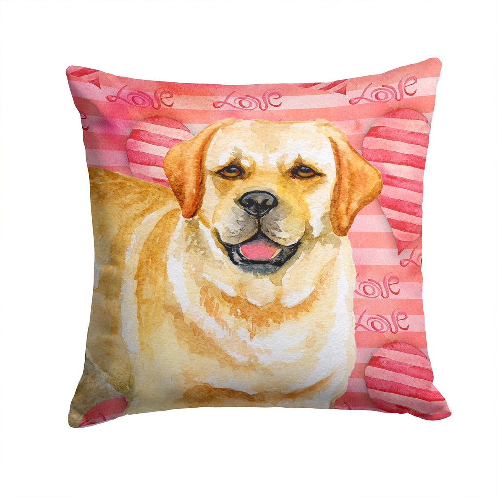 Golden Retriever Love Decorative Throw Pillow 14x14 Indoor Outdoor Accent Cushion, Fabric Cover with Insert for Sofa, Bed, Porch & Living Room