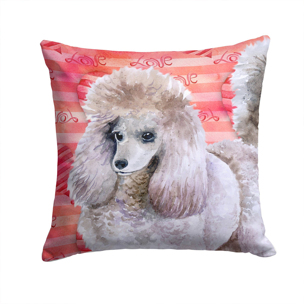 Poodle Love Decorative Throw Pillow 14x14 Indoor Outdoor Accent Cushion, Fabric Cover with Insert for Sofa, Bed, Porch & Living Room
