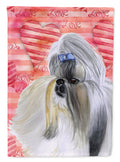 Shih Tzu Love House Flag 28x40 Porch Sleeve Pole Decorative Outside Yard Banner Artwork Wall Hanging, Polyester