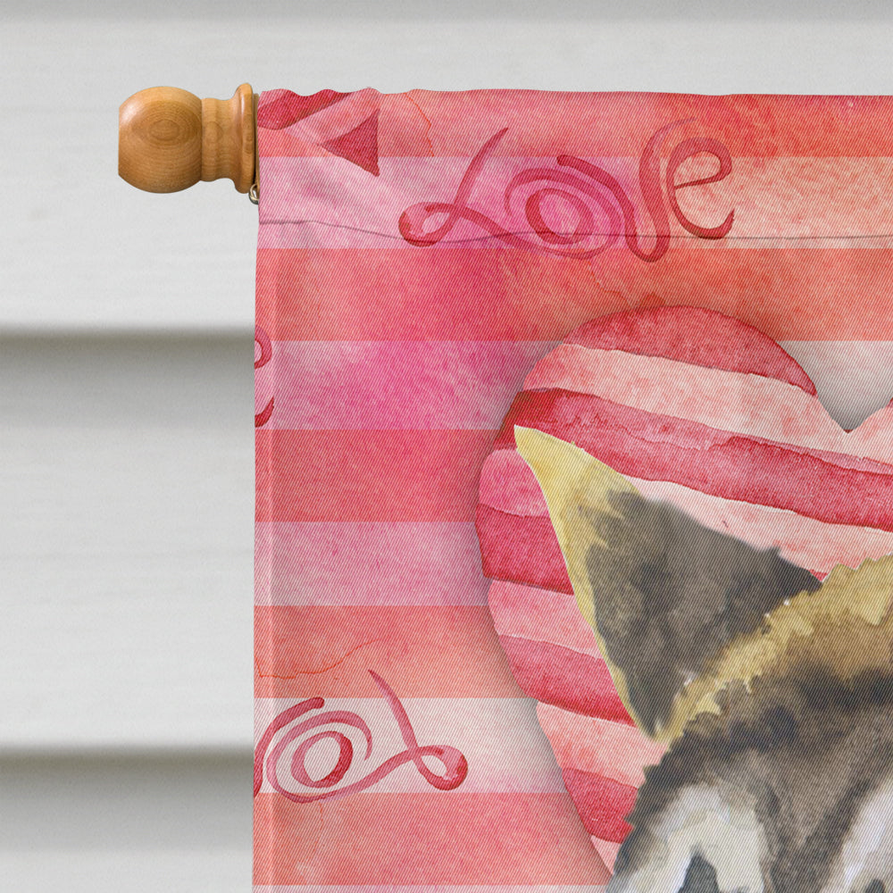 American Akita Love House Flag 28x40 Porch Sleeve Pole Decorative Outside Yard Banner Artwork Wall Hanging, Polyester
