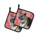 American Akita Love Pot Holder Set of 2 Heat Resistant Quilted Hot Pads 7.5 x 7.5 Inch, Insulated Kitchen Trivets for Cooking & Baking