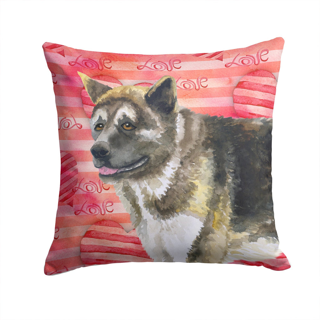 American Akita Love Decorative Throw Pillow 14x14 Indoor Outdoor Accent Cushion, Fabric Cover with Insert for Sofa, Bed, Porch & Living Room