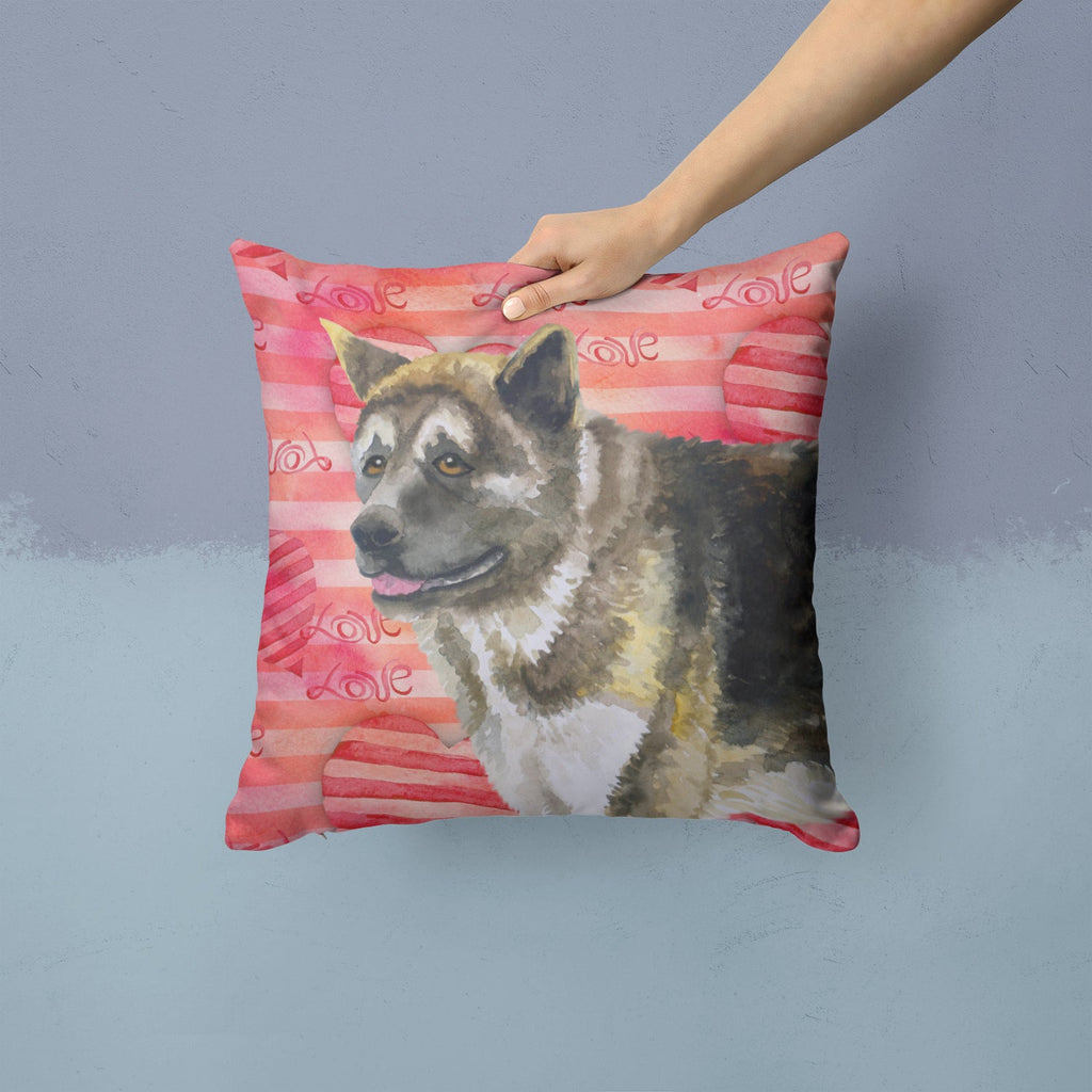American Akita Love Decorative Throw Pillow 14x14 Indoor Outdoor Accent Cushion, Fabric Cover with Insert for Sofa, Bed, Porch & Living Room