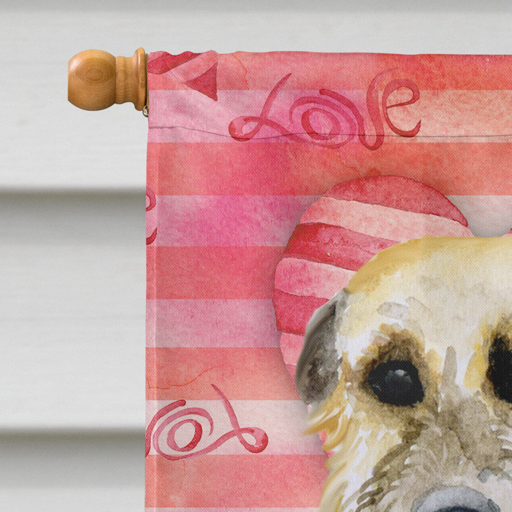Irish Wolfhound Love House Flag 28x40 Porch Sleeve Pole Decorative Outside Yard Banner Artwork Wall Hanging, Polyester