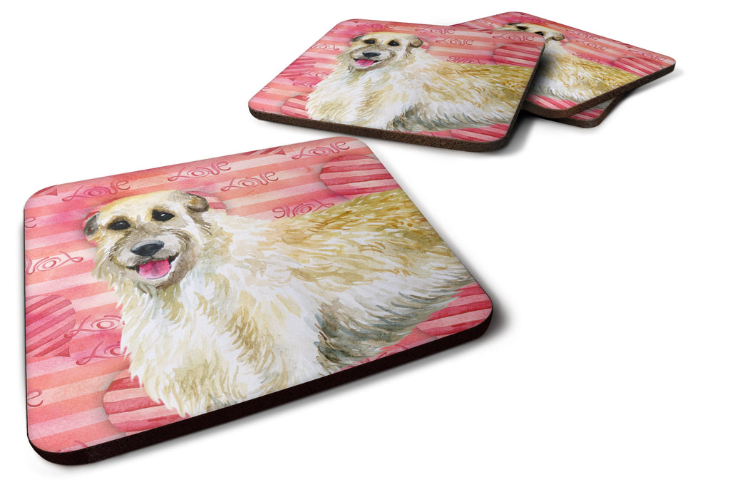 Irish Wolfhound Love Foam Coasters Set of 4 Cup Coasters for Indoor Outdoor, Tabletop Protection, Anti Slip, Mouse pad Material
