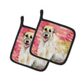 Irish Wolfhound Love Pot Holder Set of 2 Heat Resistant Quilted Hot Pads 7.5 x 7.5 Inch, Insulated Kitchen Trivets for Cooking & Baking