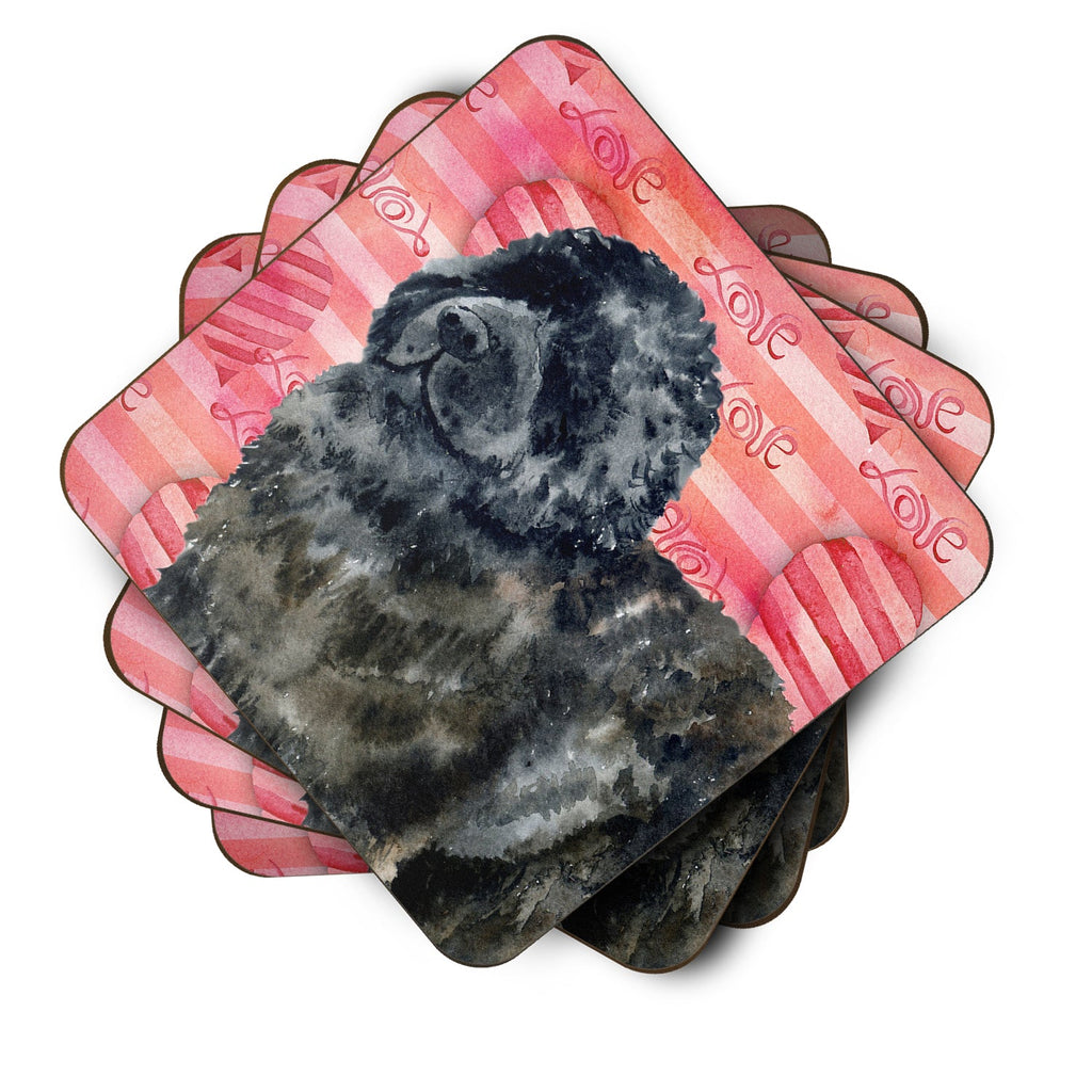 Newfoundland Love Foam Coasters Set of 4 Cup Coasters for Indoor Outdoor, Tabletop Protection, Anti Slip, Mouse pad Material
