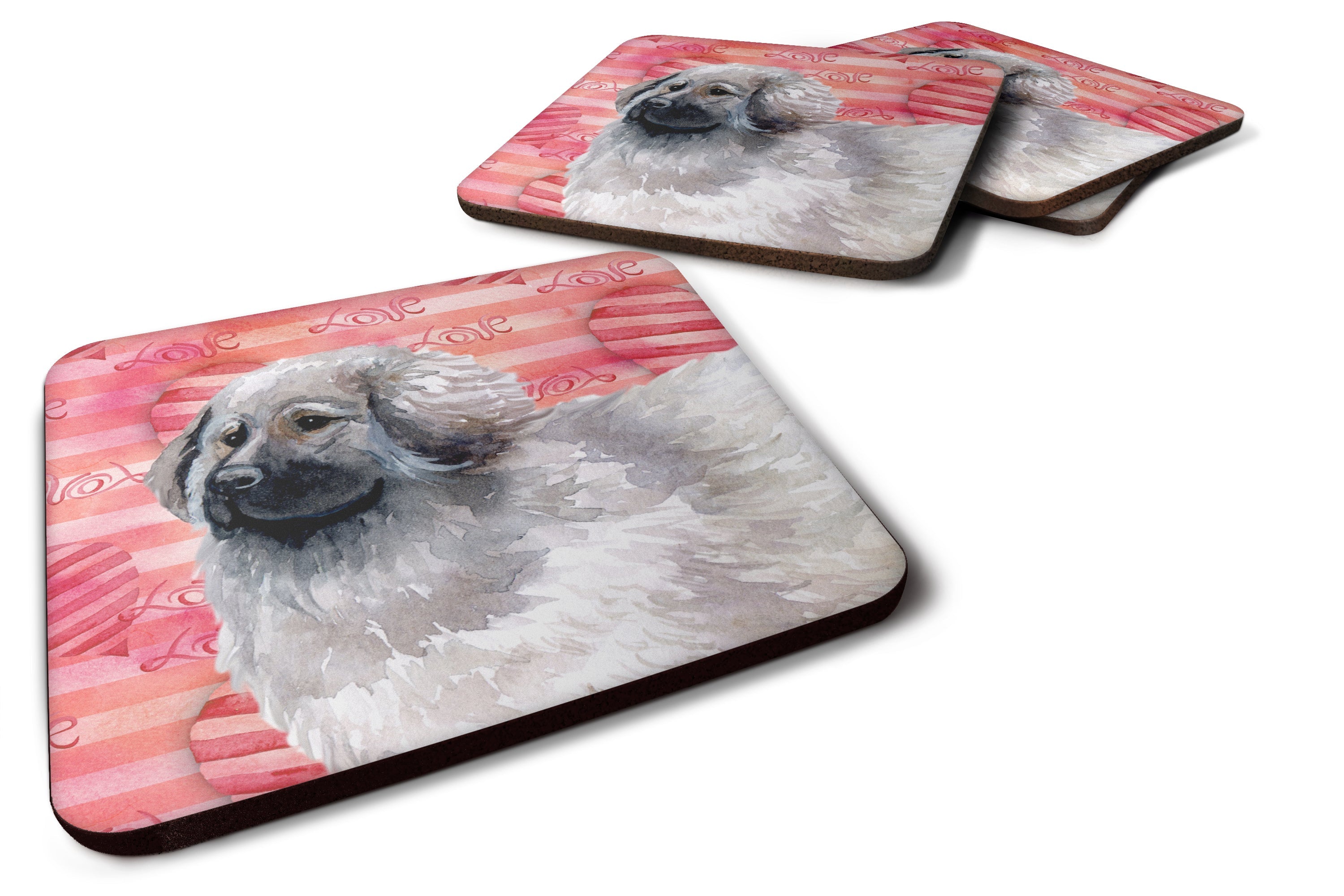 Moscow Watchdog Love Foam Coasters Set of 4 Cup Coasters for Indoor Outdoor, Tabletop Protection, Anti Slip, Mouse pad Material