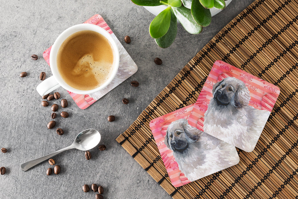 Moscow Watchdog Love Foam Coasters Set of 4 Cup Coasters for Indoor Outdoor, Tabletop Protection, Anti Slip, Mouse pad Material