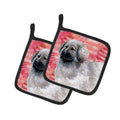 Moscow Watchdog Love Pot Holder Set of 2 Heat Resistant Quilted Hot Pads 7.5 x 7.5 Inch, Insulated Kitchen Trivets for Cooking & Baking