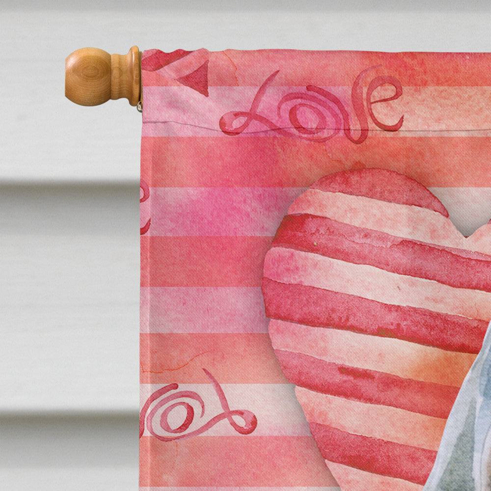 Weimaraner Love House Flag 28x40 Porch Sleeve Pole Decorative Outside Yard Banner Artwork Wall Hanging, Polyester
