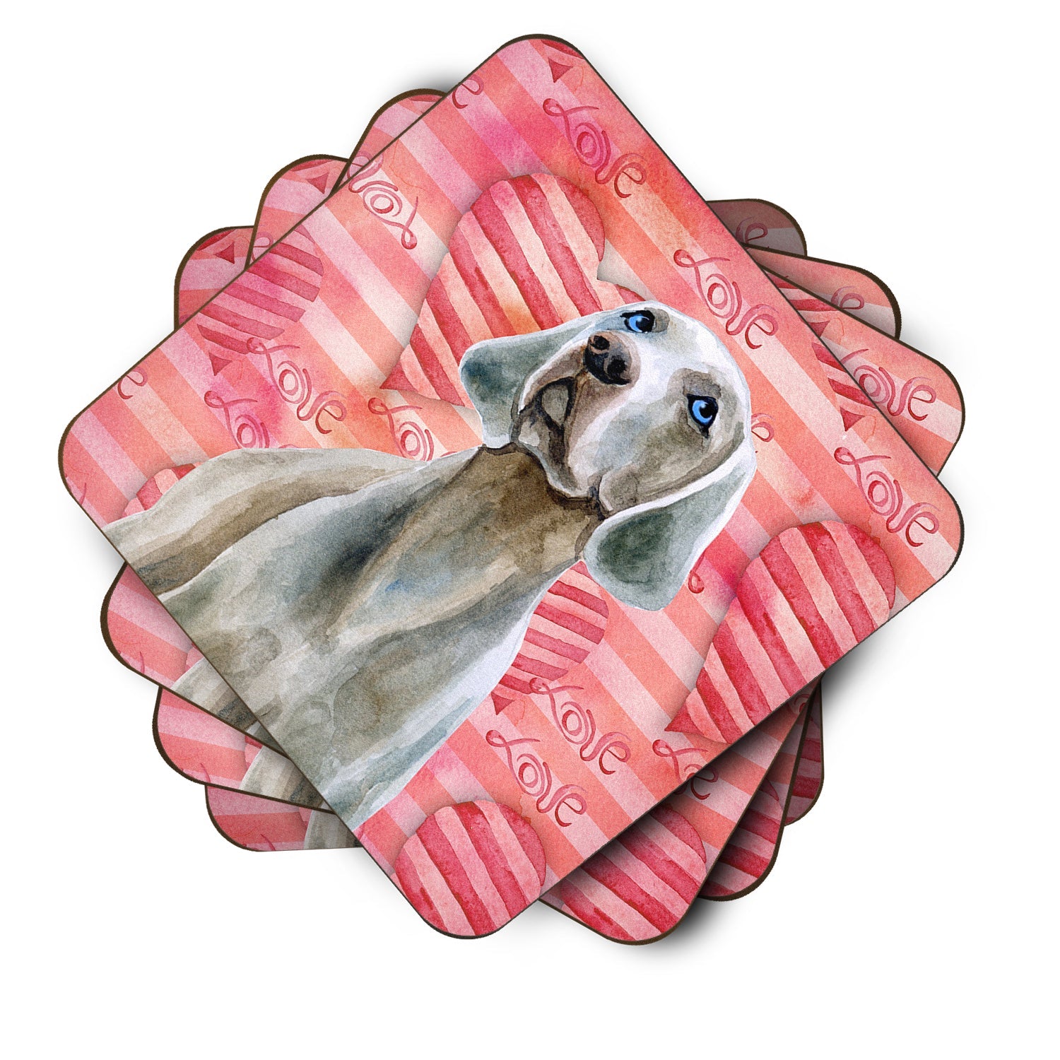Weimaraner Love Foam Coasters Set of 4 Cup Coasters for Indoor Outdoor, Tabletop Protection, Anti Slip, Mouse pad Material