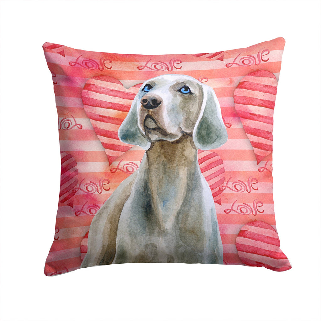 Weimaraner Love Decorative Throw Pillow 14x14 Indoor Outdoor Accent Cushion, Fabric Cover with Insert for Sofa, Bed, Porch & Living Room