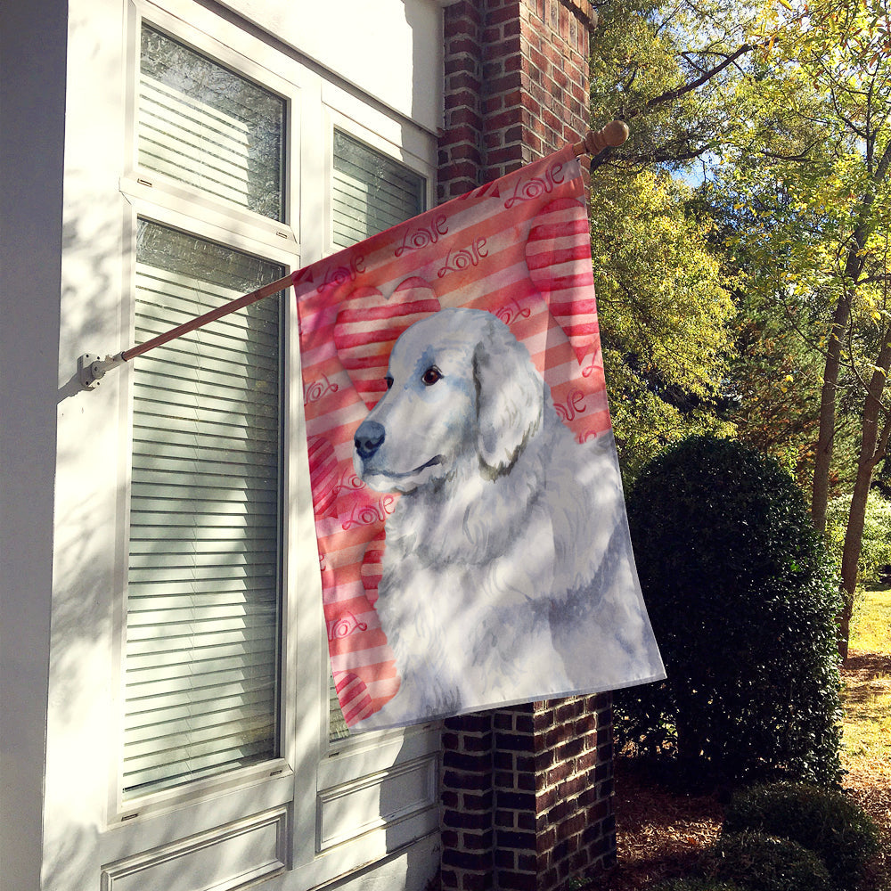 Maremma Sheepdog Love House Flag 28x40 Porch Sleeve Pole Decorative Outside Yard Banner Artwork Wall Hanging, Polyester