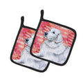 Maremma Sheepdog Love Pot Holder Set of 2 Heat Resistant Quilted Hot Pads 7.5 x 7.5 Inch, Insulated Kitchen Trivets for Cooking & Baking